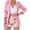 Pink, variant on Blazer Shorts Set for Women Flroal 2 Piece Long Sleeve Open Front Blazer Short Suits Business Outfits with Belt