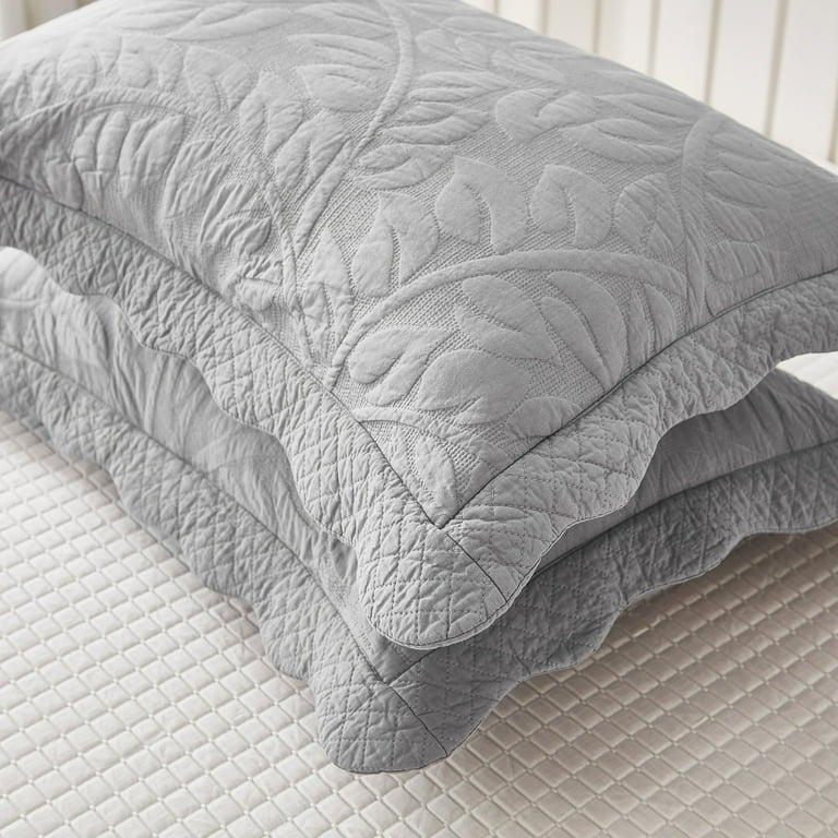 Grey quilted pillow shams hotsell