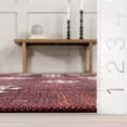 thumbnail image 4 of nuLOOM Nola Snowflake Machine Washable Area Rug, 7' 10" x 10', Red, 4 of 9
