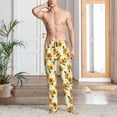 thumbnail image 4 of Bingfone Light Green Plaid Sunflower Mens All Over Print Sleep Pajama Pants-Large, 4 of 5