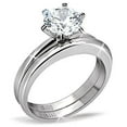 thumbnail image 2 of Trustmark 1.25ct Ice on Fire CZ 2 Pc Stainless Steel Wedding Ring Set, Bella sz 8.0, 2 of 2