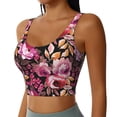 thumbnail image 2 of Daiia Rose Flowers Printed Women's Sports Bra, Breathable Activewear Bra with U-Back Design and Removable Pads, Comfortable and Supportive for Yoga, Workout-Large, 2 of 8