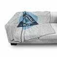 thumbnail image 3 of Inhale Exhale Soft Flannel Fleece Throw Blanket, Spa Yoga in Triangle with Tree of Life Tranquil Graphic, Cozy Plush for Indoor and Outdoor Use, 50" x 70", Night Blue and White, by Ambesonne, 3 of 6