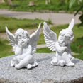 thumbnail image 5 of Set Of 2 Cherubs Angels Resin Garden Statue Figurine, Indoor Outdoor Home Garden Decoration, Adorable Angel Sculpture Memorial Statue 4, 5 of 5