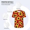 thumbnail image 4 of Balery Sunflowers On Red Baseball Jersey for Men Casual Button Down Shirts Short Sleeve Active Team Sports Uniform-4X-Large, 4 of 9