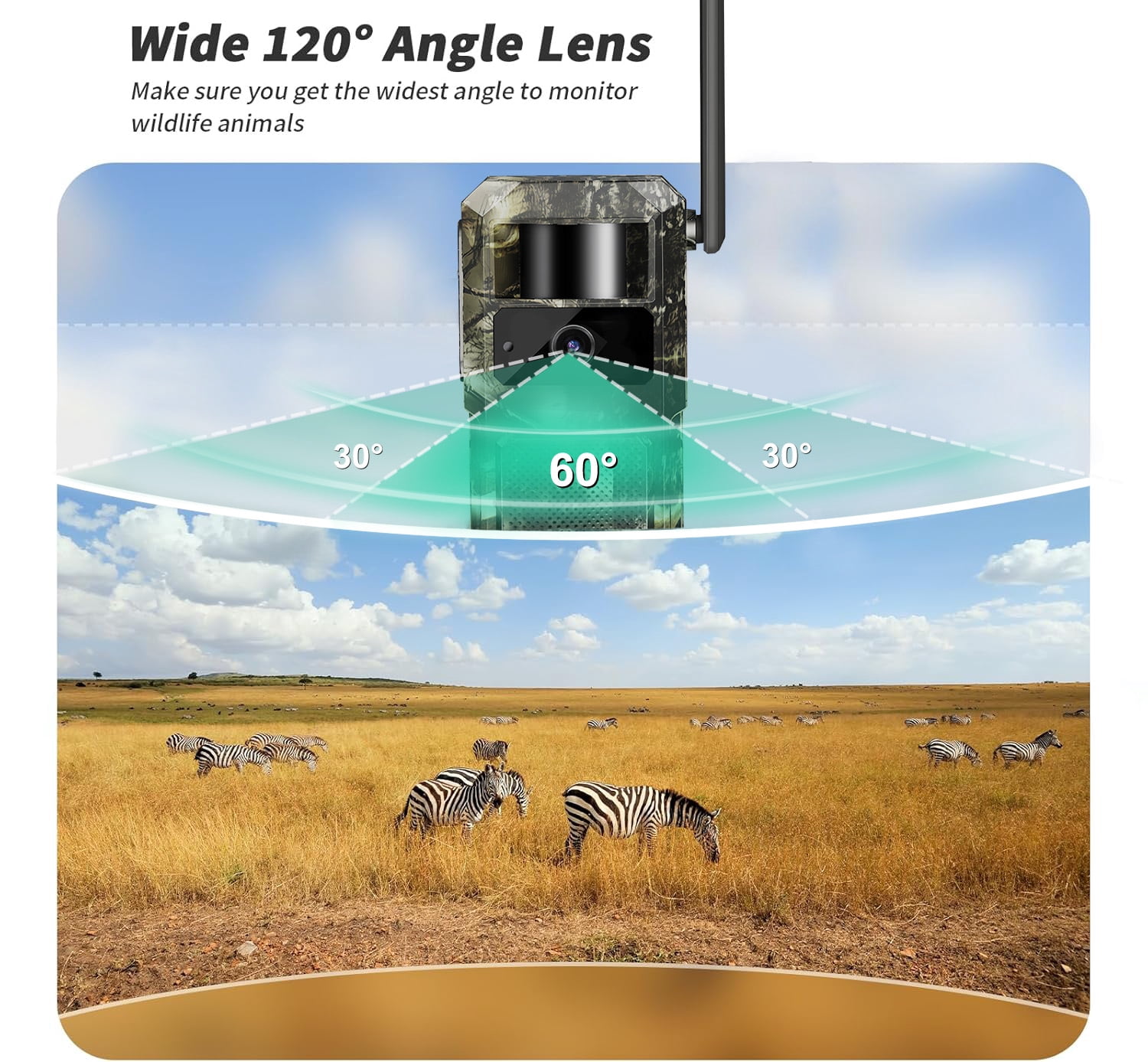 GMOX 4G LTE Cellular Solar Trail Camera, Wireless Game Hunting Camera with 10400mAh Battery, 950nm No Glow Night Vision, IP66 Waterproof, Leaf
