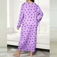 thumbnail image 4 of Nightgowns for Women Cotton Night Shirts Long Sleeve Night Gown Dress Casual Pajamas Soft Sleepwear Plus Size Casual Sleep Dress Women's Plus Heart Print Round Neck Stretch Loose Nightdress, 4 of 5