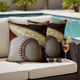 thumbnail image 4 of Vintage Baseball Outdoor Waterproof Pillow Covers, Classic Sport Retro Art Wooden Decorative Square Throw Pillowcase Sofa Cushion Sham for Patio/Couch/Chair, 24"x24" 2 Pack, 4 of 8
