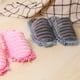 thumbnail image 4 of GOOHOCHY Pantuflas de rayas peludas para limpiar el suelo, con suela desmontable, talla S 35-37 (gris), 4 of 8