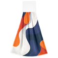 thumbnail image 7 of Yayeee Kitchen Hanging Hand Towels Set of 2 with Loop Bathroom Absorbent Tie Towel, Blue Abstract Wavy, 7 of 7