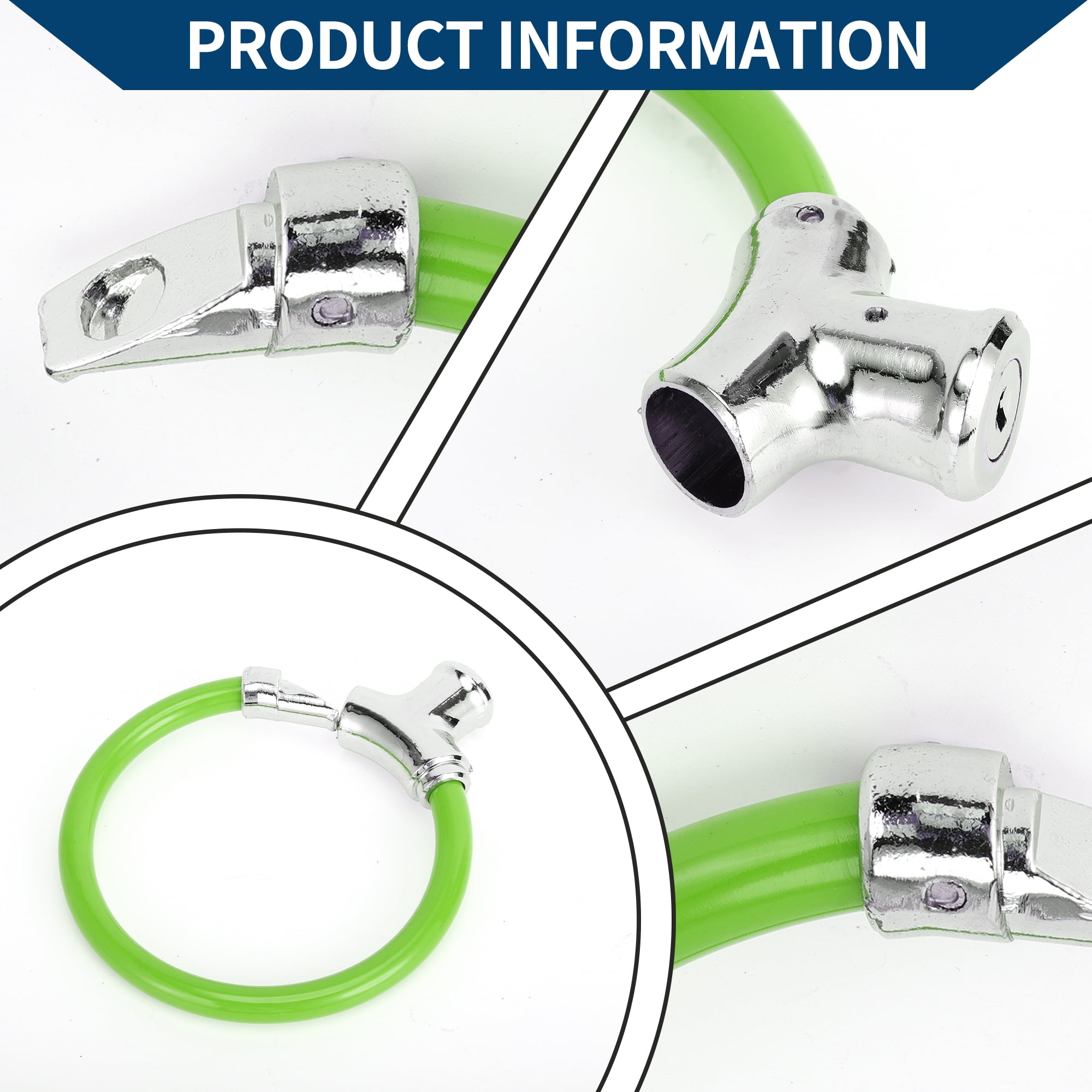 Unique Bargains Bicycle Lock Portable Ring Cable Anti-Theft Bike Lock 42cm Green