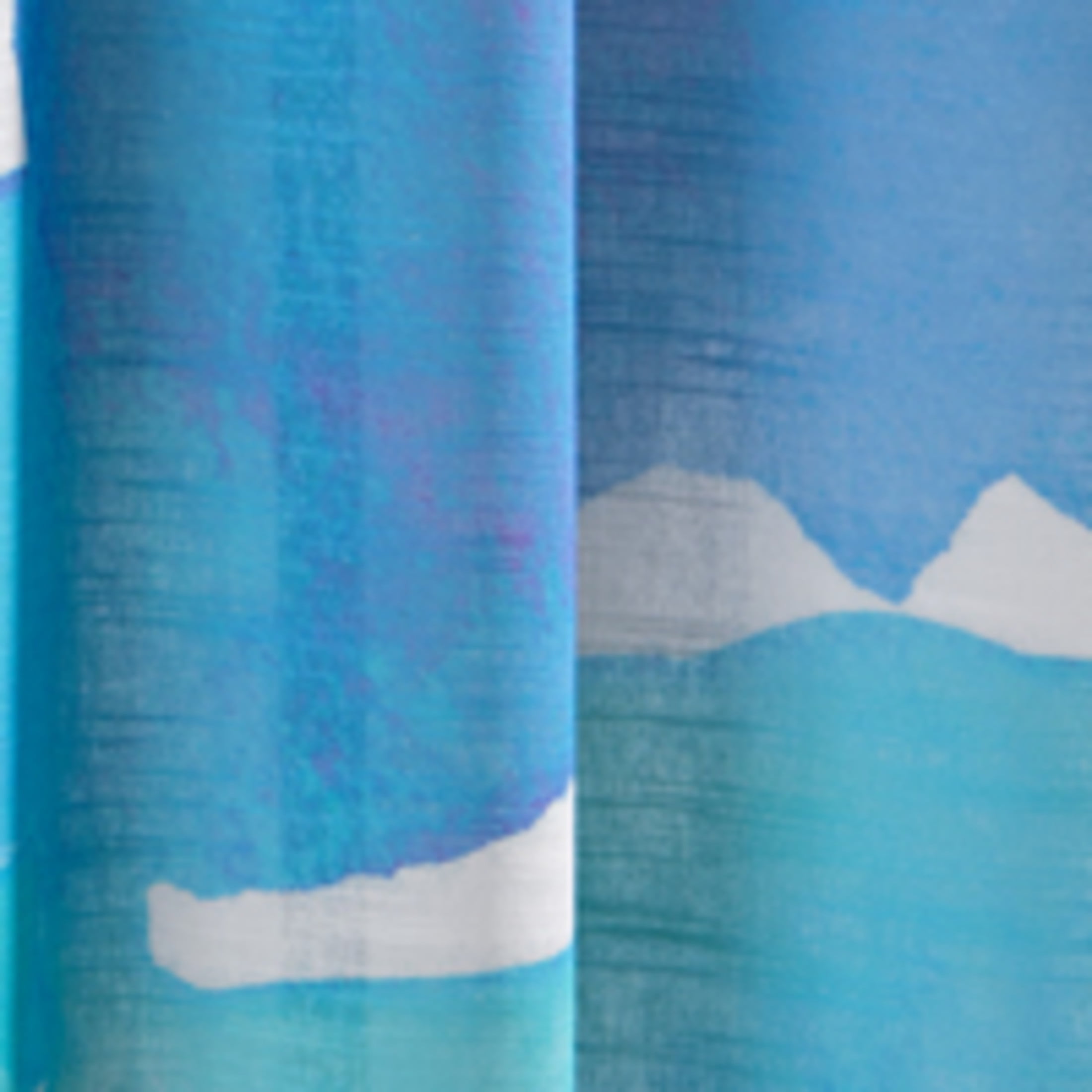 Rochelle Porter Caribbean Sea Single Panel Curtain Poletop Rod Pocket, Cotton, Blue, Light Filtering, Adult, 50" W x 84" L