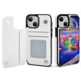 thumbnail image 1 of Funda tipo cartera con tarjetero para iPhone 14, de piel sintética con tapa trasera tipo folio, función atril, ranuras para tarjetas, para mujeres y niñas, con doble cierre magnético, a prueba de, 1 of 6