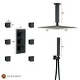 thumbnail image 3 of Ceiling Mounted Rain Mixer Shower Faucet Set 12 inch Thermostatic Square Rainfall Shower Head with 6 Body Spray Jets, 3 of 9