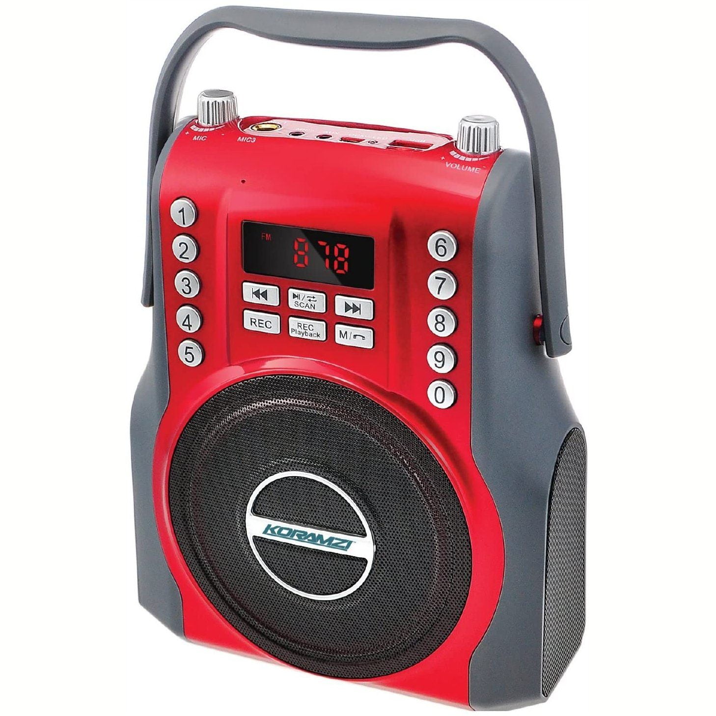 Koramzi Karaoke Portable Boombox with Bluetooth and Rechargeable