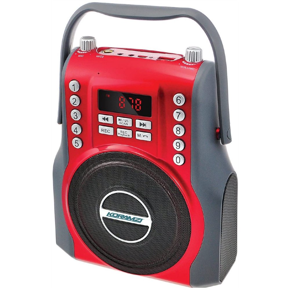 Koramzi Karaoke Portable Boombox with Bluetooth and Rechargeable