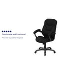 thumbnail image 2 of High Back Black Microfiber Contemporary Executive Swivel Chair with Arms, 2 of 9