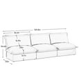 thumbnail image 2 of Convertible 3 Seater Deep Seat Sofa, Chenille Sectional Sofa Couch with Slip-cover, Upholstered Armless Cloud Couch with Pillow for Living Room, Apartment, Free Combination Cozy Sofa, Green, 2 of 7