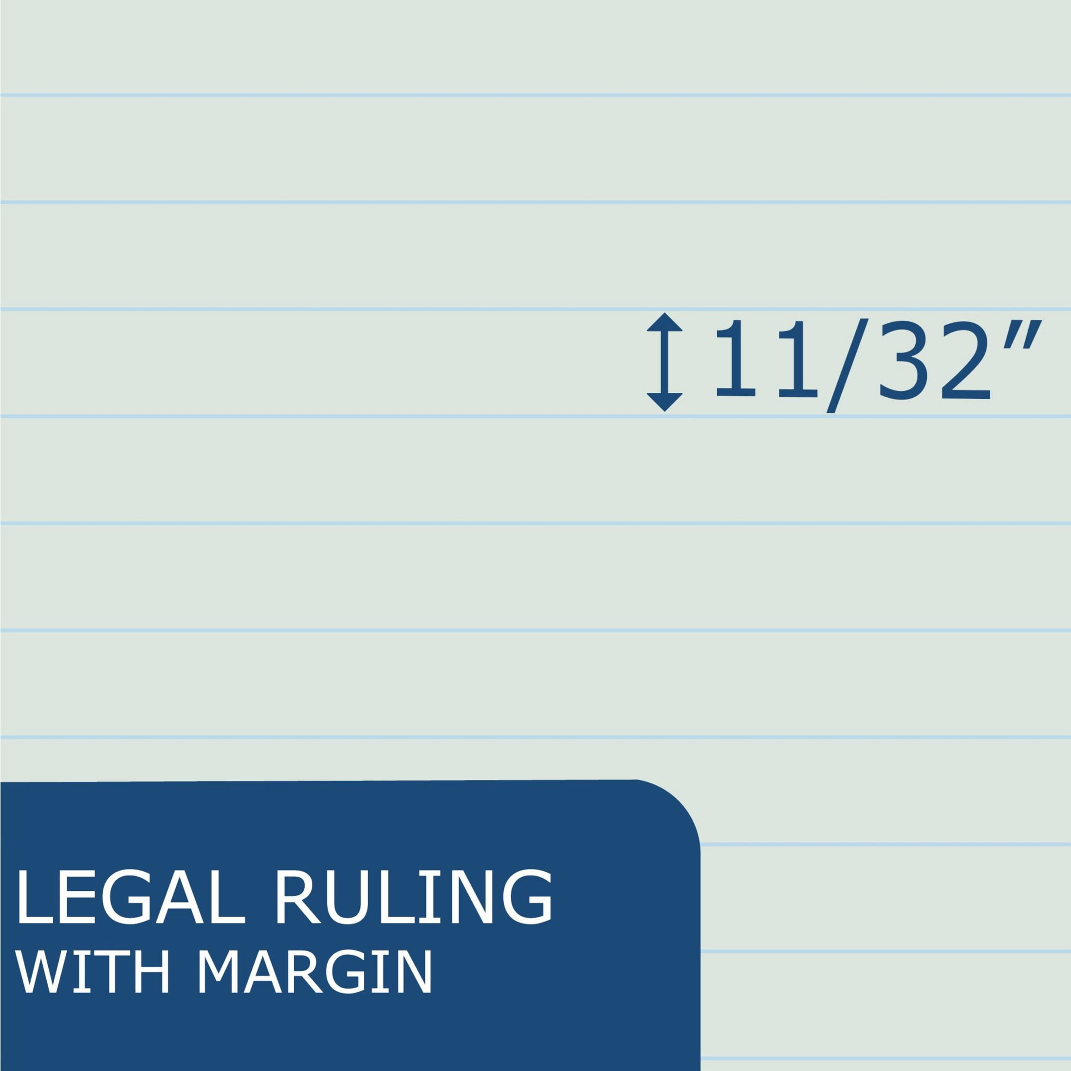 Roaring Spring Enviroshades Case of Recycled Legal Pads, 6 Six Packs, 8.5" x 11.75" 50 Sheets, Assorted Colors