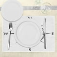 thumbnail image 3 of Ambesonne Compass Place Mats Set of 4, Navigation Tech Travel, Standard Size, Black White, 3 of 6
