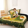 thumbnail image 4 of Homewish Cute Dinosaur Full Size Comforter Sets,Cartoon Animals Theme Bedding Comforter Set,Yellow Green,Black Reversible,3-Piece,1 Comforter and 2 Pillowcases, 4 of 7