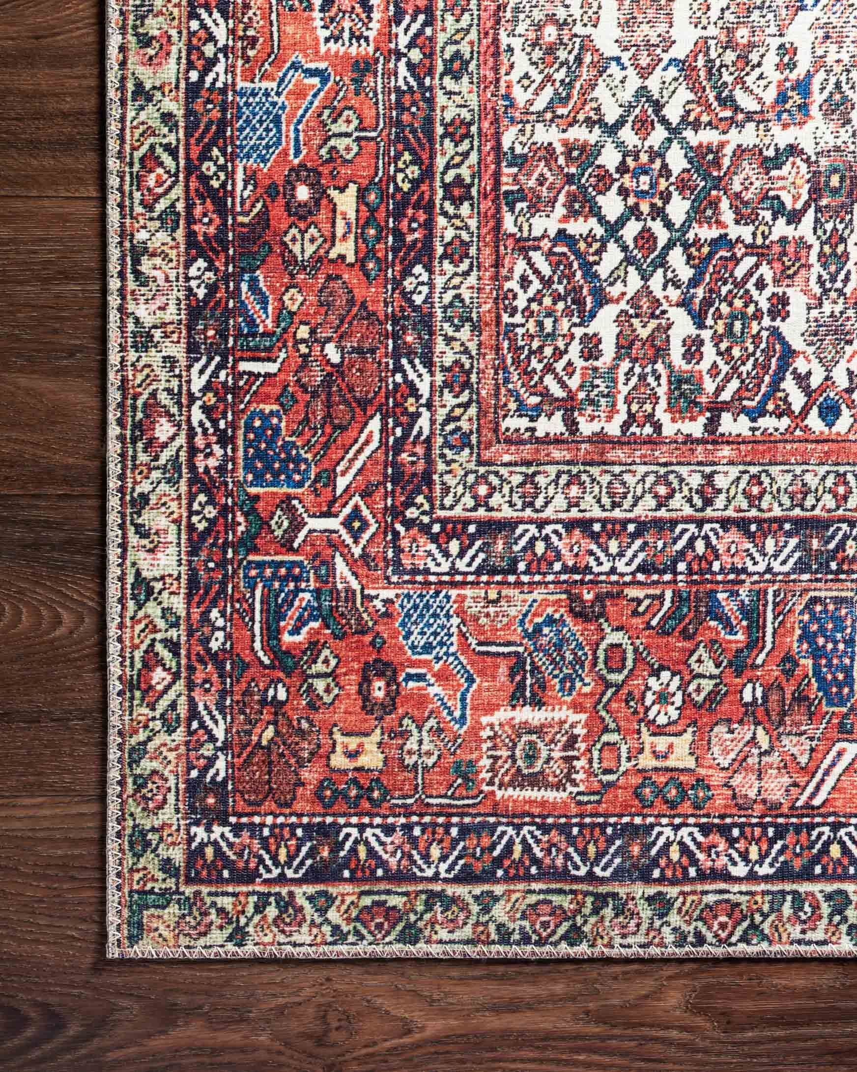 Loloi Layla LAY-12 Printed Ivory / Brick Oriental Area Rug 2'-6" x 9'-6"
