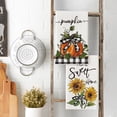 thumbnail image 3 of SM-XLHN Buffalo Plaid Bowknot Pumpkin Fall Kitchen Towels Dish Towels, 18x26 Inch Farmhouse Sunflower Thanksgiving Decoration Hand Towels Set of 4, 3 of 6
