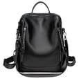 thumbnail image 2 of Backpacks for Women Soft Leather Backpack Large Capacity Fashion Casual Travel Daypack Black One Size, 2 of 8
