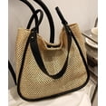 thumbnail image 4 of LHSHID Women Straw Bags Summer Rattan Hand-Woven Beach Large Tote Bag Fashion Handbag with PU Strap, 4 of 6