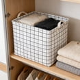 thumbnail image 5 of Simple Linen Foldable Laundry Hamper Basket, Breathable Storage Bin for Dirty Clothes in Bathroom or Bedroom, Decorative Organizer with Handles for Nursery Home Decor and Room Organization, 5 of 6