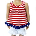 thumbnail image 4 of AnnLoren Baby Big Girls 4th of July Swing Stripes Stars Tank Top with Ruffle Trim and Bow, 4 of 8