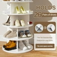 thumbnail image 3 of Buballino 7-Tier 360 Degree Rotating Free-Standing Shoe Rack, Holds up to 26 Pairs of Shoes, 3 of 8
