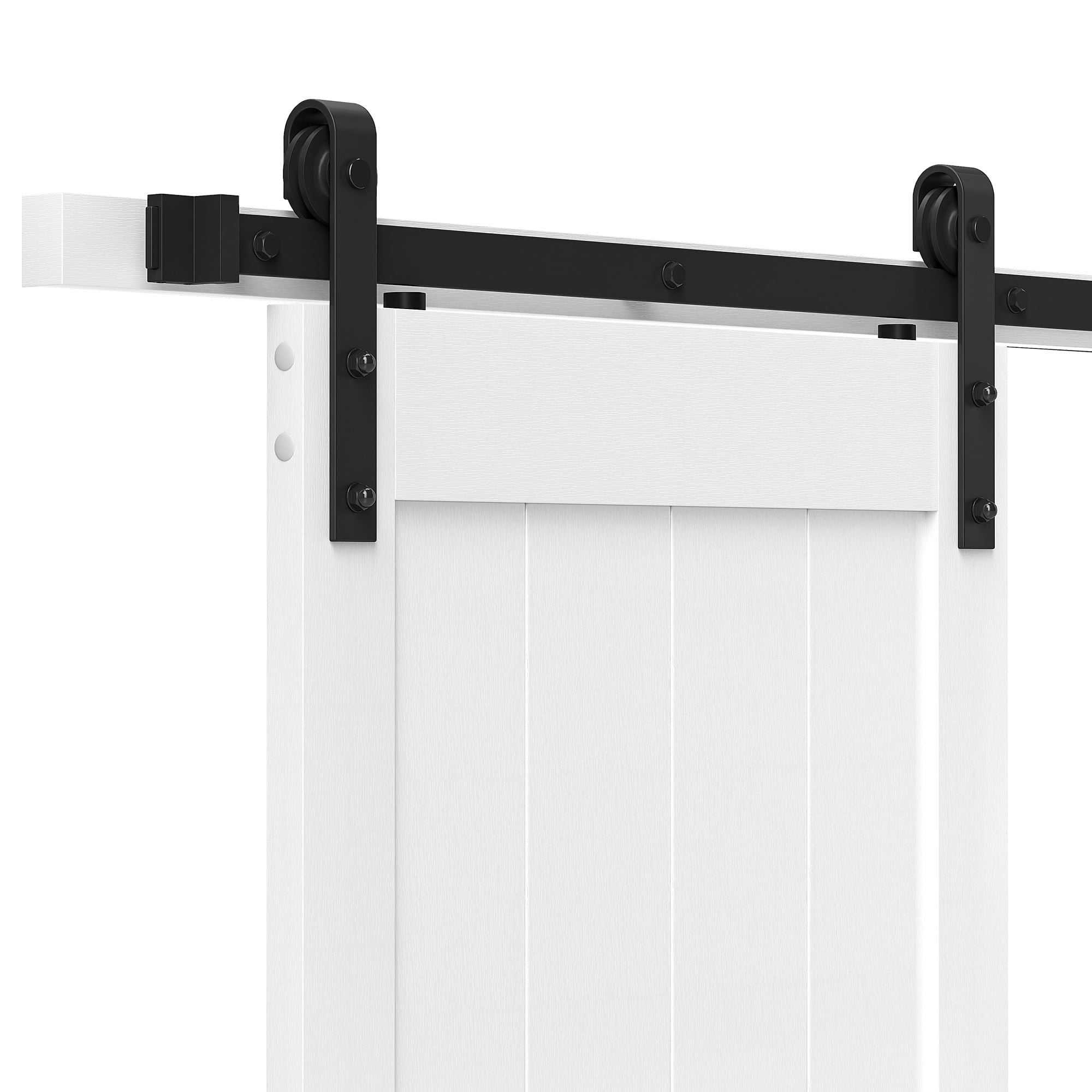Uforic 30" x 84" Silding Barn Door,with Hardware Kit Rail,and Handle,Pulleys,White