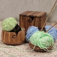 thumbnail image 4 of BambooMN Brand - Bamboo Yarn Bowl with Removable Lid -Yarn Holder for Knitting and Crochet - Strand Woven Box, 4 of 5