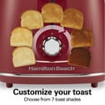 thumbnail image 3 of Hamilton Beach 2 Slice Toaster with Bagel, Defrost, and Cancel Buttons, Red, 3 of 9