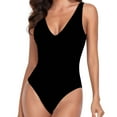 thumbnail image 2 of Zpanxa Womens Swimsuits V-Neck Backless One-Piece Filled Bra Swimwear Beachwear Black M, 2 of 7
