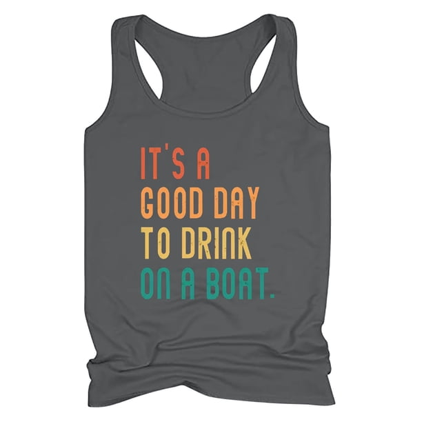 Camisetas sin mangas para beber para mujeres, niñas adultas, verano, playa, gráfico divertido, espalda cruzada, chaleco, blusa con refranes Pompotops lopia990157