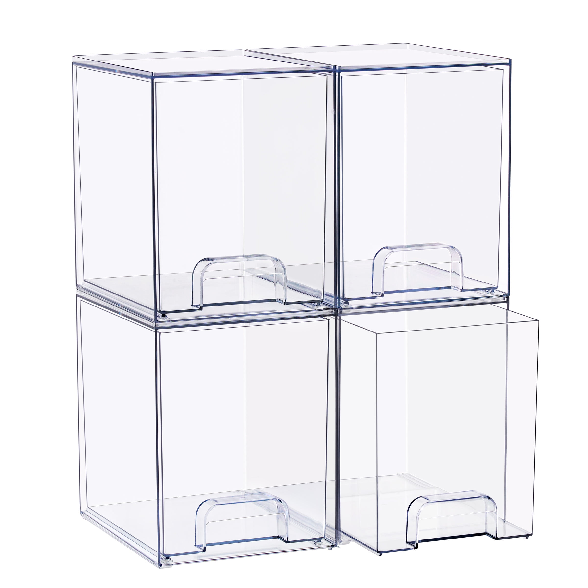 Sorbus Tall Stackable Acrylic Storage Drawers, Clear Baby Organizer Bins, 4-Pack