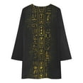 thumbnail image 4 of Grunge Egyptian Gold hieroglyphs on black paper Long Sleeved Dress Woman clothes long dress women, 4 of 4