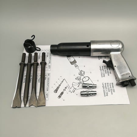 

DA-YA 250mm Air Shovel Blade Professional Handheld Pistol Gas Shovels Air Hammer Rust Remover Pneumatic Tools With 4 Chisels