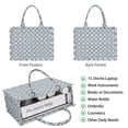 thumbnail image 2 of Large Capacity Tote Bag,Blue and White Intricate Pattern Handbag Fashion Luxury Tote Bag,15.7"x13"x 5.1" Inches,Laptop Compatible, 2 of 6