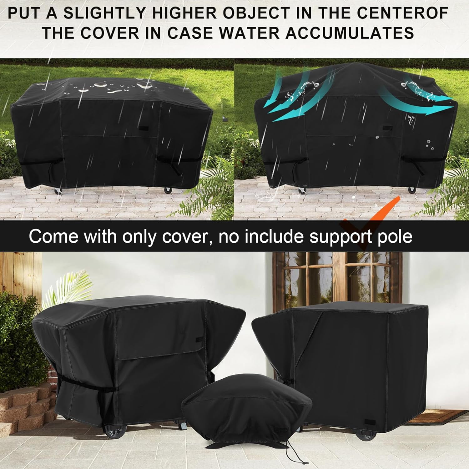 Griddle Cover for Blackstone 36 inch Griddle Waterproof UV Resistant 4 Burner Flat Top Gas Grill Cover for Blackstone 36" Griddle Cooking Station and Camp Chef FTG600, Black