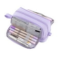 thumbnail image 3 of Big Capacity Pencil Case, Expandable Large Storage Pencil Pouch Holder Box Organizer, Portable High Capacity Stationery Bag,Cute Aesthetic Office Supplies for Men and Women(Purple), 3 of 6