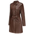 thumbnail image 7 of Fesfesfes Womens Trench Coat Slim Fit Dressy Coat Lapel Jacket Overcoat Outwear Windbreaker Fall Saving Clearance, 7 of 7