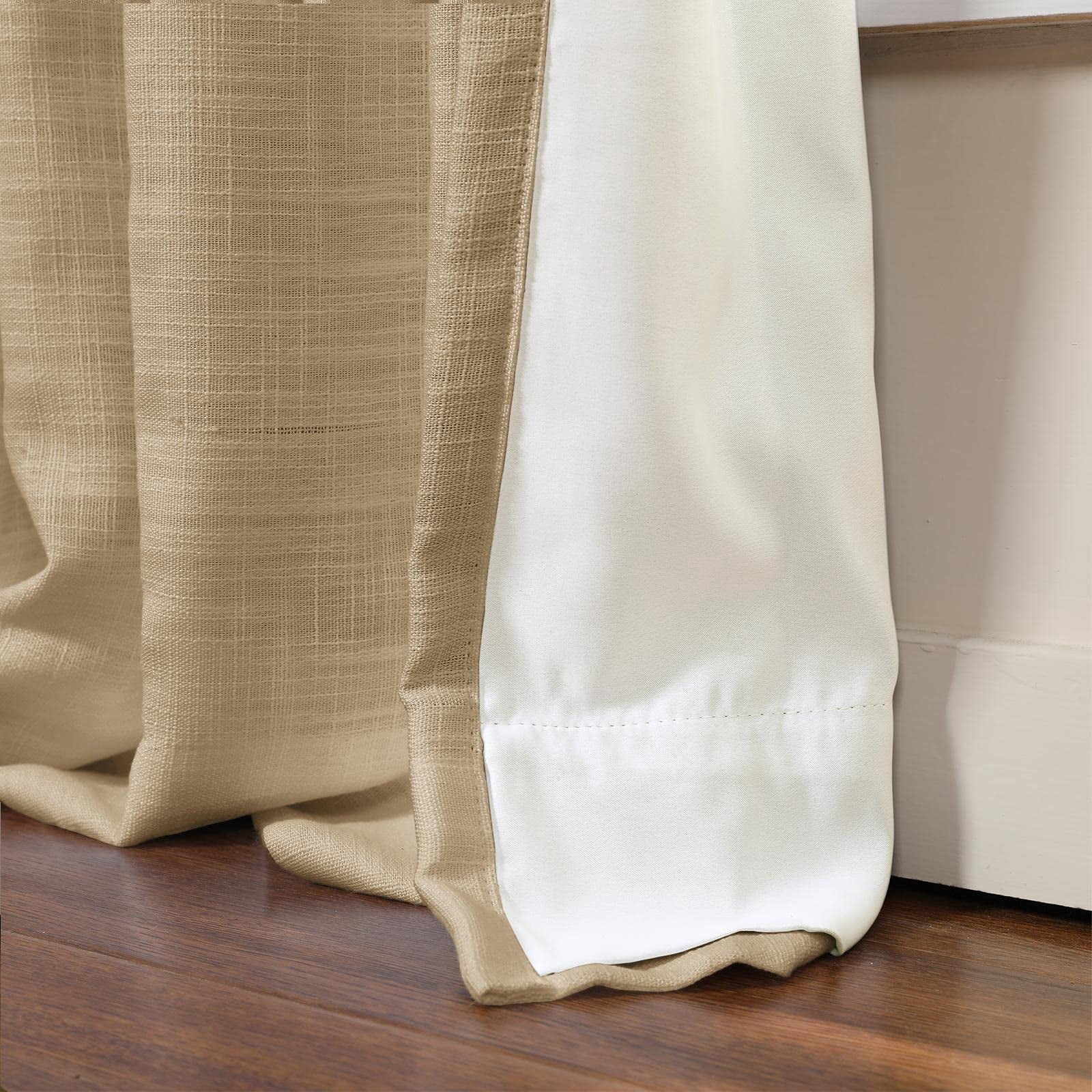 Linen Textured Pinch Pleat Curtain for Living Room, Room Darkening Window Curtain Panel for Bedroom, Privacy Drape with Double Layer (72 x 84 Inches, 1 Panel, Sand Beige) outdoor curtains