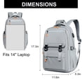 thumbnail image 3 of Travel Backpack for Men, Hiking Backpack with USB Charging Port Student Bookbag, 14 inch Women Laptop Backpack for School College Gym, Grey, 3 of 7