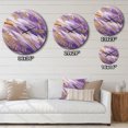 thumbnail image 4 of Designart "Dynamic Abstractions in Purple and Gold II" Abstract Oversized Wall Clock, 4 of 6