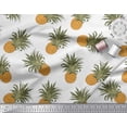 thumbnail image 3 of Soimoi White Rayon Fabric Pine Fruits Printed Fabric 1 Yard 56 Inch Wide, 3 of 3