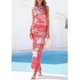 thumbnail image 3 of PRETTYGARDEN Summer Dresses for Women Sleeveless Bodycon Maxi Spring Mock Neck Tie Dye Mesh Cocktail Going Out Dress, 3 of 9