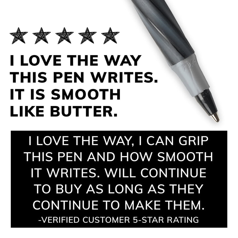 BIC Round Stic Xtra Comfort Ballpoint Pens, Bold 1.2mm, Black, 24 Count photo 4